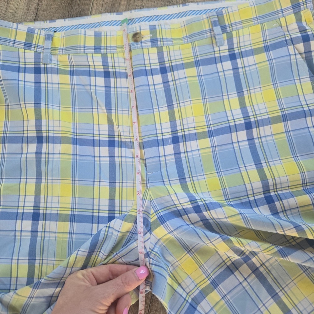 FootJoy Mens Blue Yellow Plaid Golf Shorts Size 40 Performance Flat Front FJ - Picture 9 of 9
